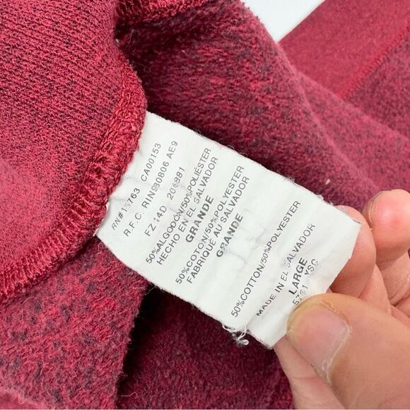 Burgundy Crew Neck Pullover Sweatshirt - Picture 7 of 7